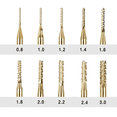 thumbnail image 3 of 10 Piezas de Brocas de Carburo para Fresas de Grabado Revestidas de Titanio, 0,8-3 mm, Juegos de Fresas de Extremo de Vástago de 1/8 de Pulgada para Herramientas Rotativas, 3 of 5
