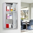 thumbnail image 2 of HOMCOM Wall Mount Medicine Cabinet Lockable with 2 Keys for Bathroom, 2 of 10