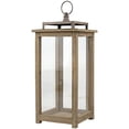 thumbnail image 4 of 18 Inch Rustic Wooden Candle Hurricane Lantern, For Table Top, Mantle, Wall Hanging, or Garden Display, Indoor & Outdoor Use, Extra Large, 4 of 10