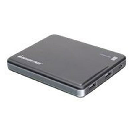 IOGear GearPower High Capacity Mobile Power Station 6600 - Power bank + AC power adapter - 6600 mAh - 2.1 A - 2 output connectors (USB) - for Apple iPad/iPhone/iPod