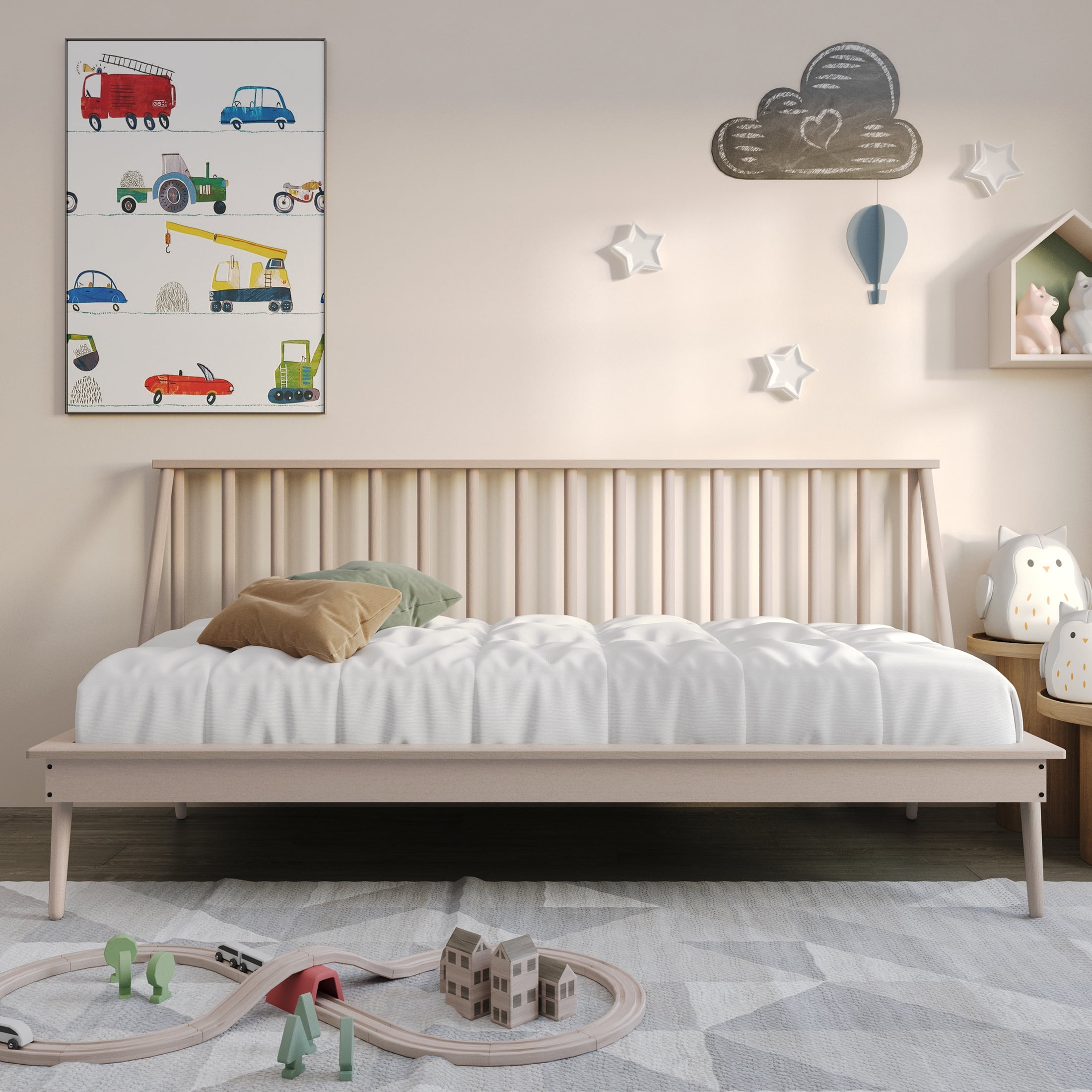 Castle Place Vintage Spindle Twin Size Wooden Daybed, White