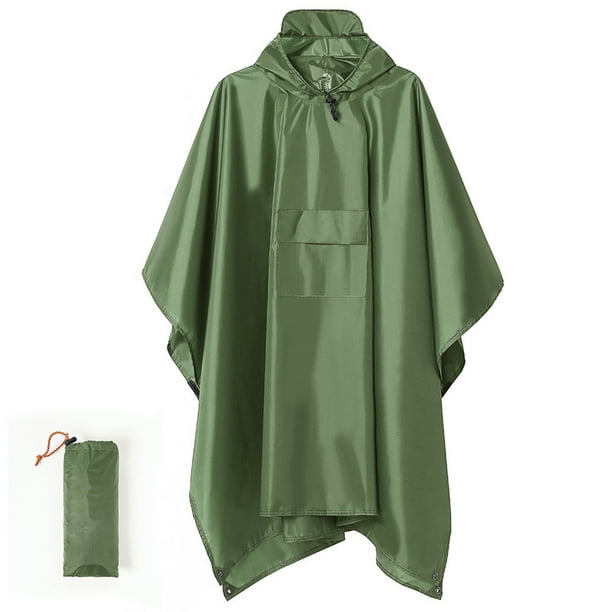 Chaqueta impermeable ligera y reutilizable para senderismo con capucha para actividades al aire libre, capa de PU para hombre