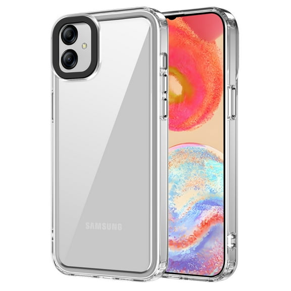 Case Compatible with Samsung Galaxy A04e, Luxury Transparent Lightweight Non-Yellowing Anti-Scratch Ultra Thin Wireless Charging TPU PC Back Case Designed for Samsung Galaxy A04e, Clear