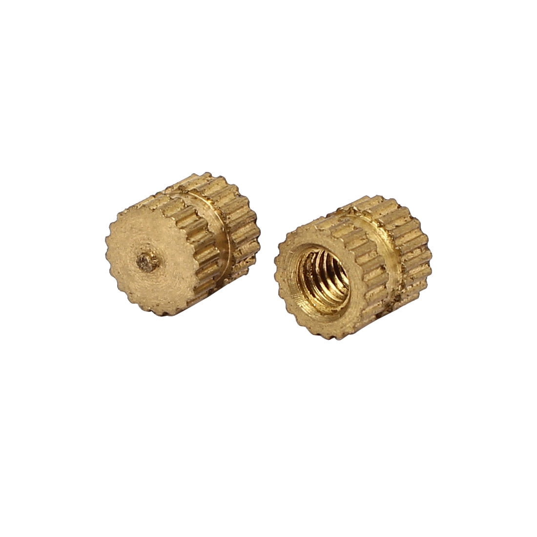 M3 x 5mm 5.3mm OD Brass Threaded Insert Embedded Knurled Thumb Nut 500PCS