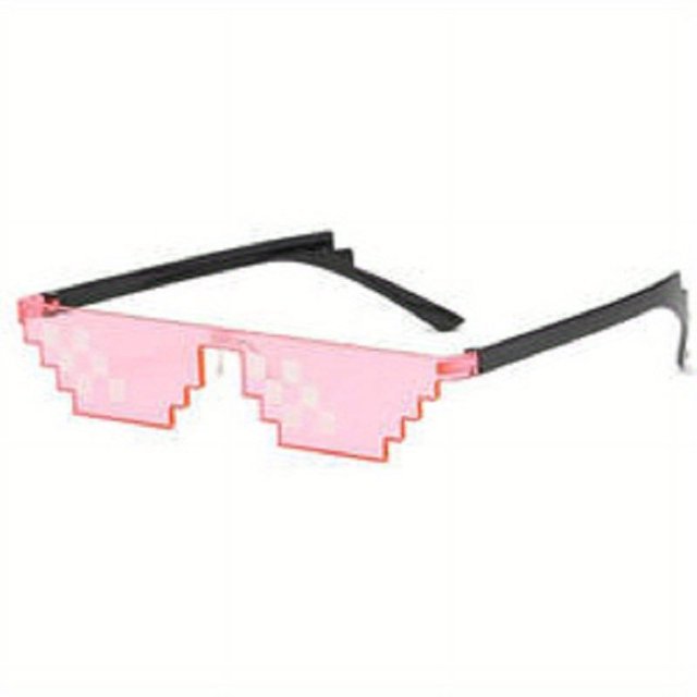 Mosaic Print Rimless Fashion Glasses For Women Men Color Block Irregular Frame Sunglasses Flat Top Eyewear