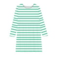 thumbnail image 3 of Mikilon Girls Fashion Striped Dresses Size 4-13 Years Long Sleeve Round Neck Long Dresses Casual Comfortable Daily Clothes, 3 of 4