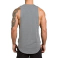 thumbnail image 2 of Men'S V-Neck Gym Bodybuilding Stringer Tank Top Workout Muscle Cut Shirt Fitness Sleeveless Vest Dri-Power Cotton Blend & Tanks, Moisture Wicking, Odor Protection Grey XL, 2 of 6