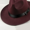 thumbnail image 7 of Mightlink Sun Visor Men Women Hard Felt Wide Brim Fedora Panama Hat Autumn Vintage Cap, 7 of 7