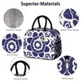 thumbnail image 4 of Obrewu Blue and White Pioneer Flower Lunch Bag for Adult, Insulated, Leakproof, Oxford Cloth, 4 of 7