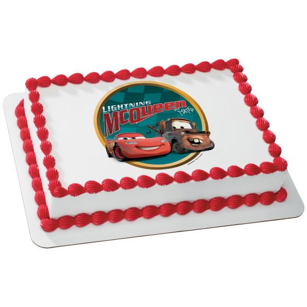 Cars Victory Lane Edible Cake Topper Image 