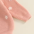 thumbnail image 5 of BemeyourBBs Baby Girl First Birthday Outfit One Embroidery Sweater Pullover Oversized Knit 1st Birthday Winter Cute Clothes, 5 of 7