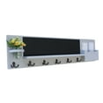 thumbnail image 1 of Mail Organizer with Chalkboard, Coat Hooks & Mason Jar, 1 of 11