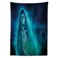 thumbnail image 3 of Ambesonne Halloween Tablecloth Rectangular Table Cover, Gothic Ghost, 60"x90", Blue, 3 of 4