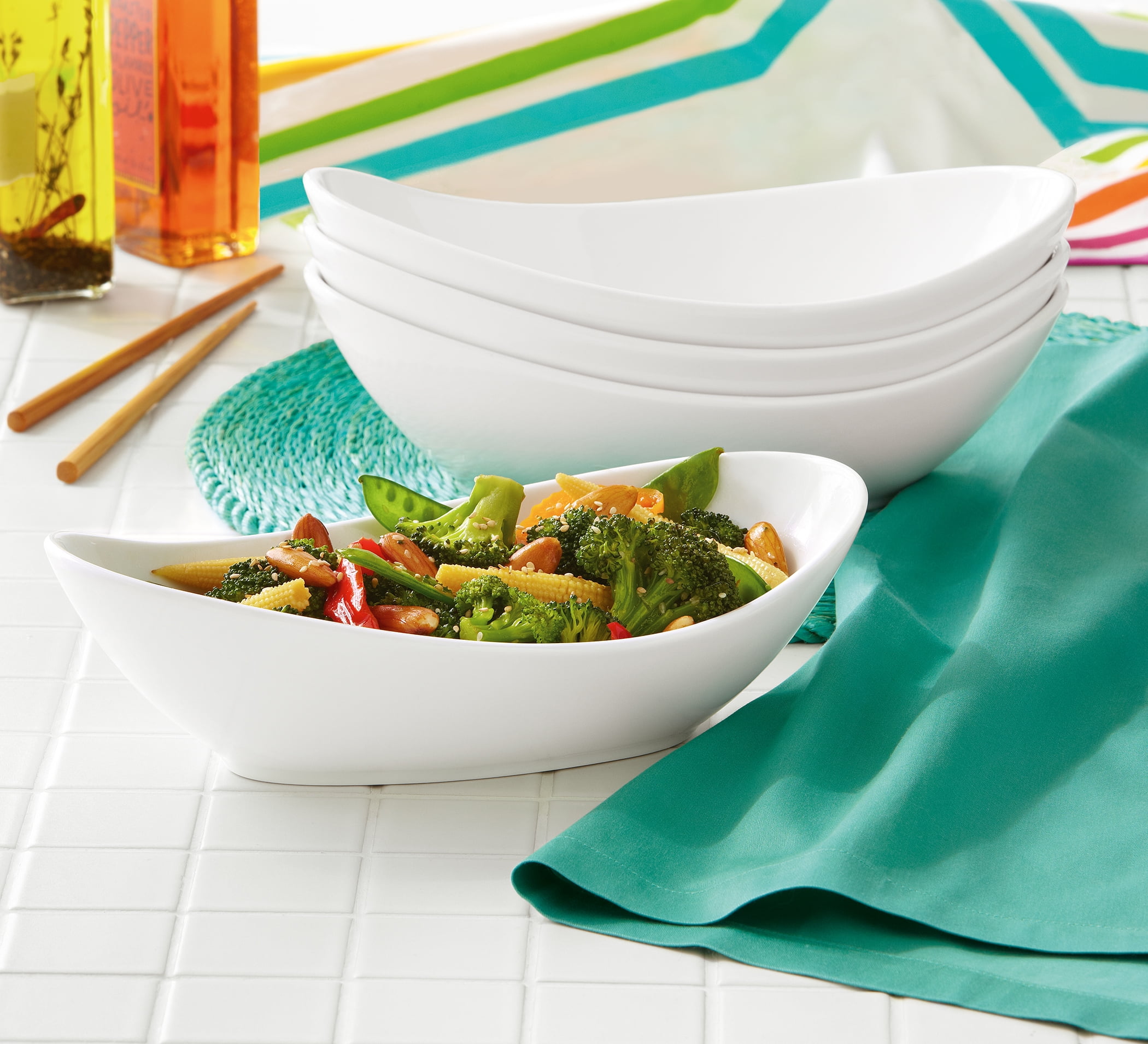 Oval Serving Bowls White 4 Set Genuine Dishes Dinnerware Appetizer Porcelain New 13302460861 eBay