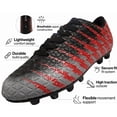 thumbnail image 2 of Vizari Bolt Firm Ground Soccer Cleats for Kids – Durable, Comfortable, and Stylish Boys and Girls Soccer Shoes with Traction - Black/red, 13, 2 of 5
