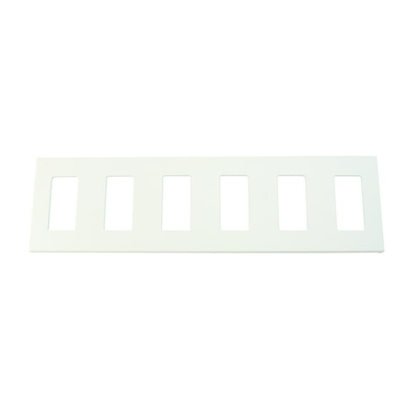 Lightolier Controls NFB6SW Multi 6 Gang Faceplate Wall Plate, White