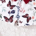 thumbnail image 4 of Newborn Girl Outfit Solid Ribbed Sleeveless Vest Tops Bowknot Floral Shorts Set Newborn Girl Clothes Watermelon Red 9-12 Months, 4 of 7