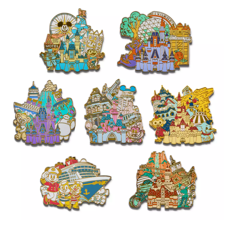D23 ゴールドメンバー限定 2022年 ディズニーパークス ピン７個セット Disney D23 Exclusive Gold Member Collector Mickey Parks Pin Set