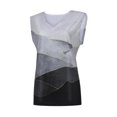 thumbnail image 4 of Gibobby Camiseta Top suelta con cuello en V para mujer, chaleco estampado a la moda, blusa sin mangas para mujer(Gris,CH), 4 of 5
