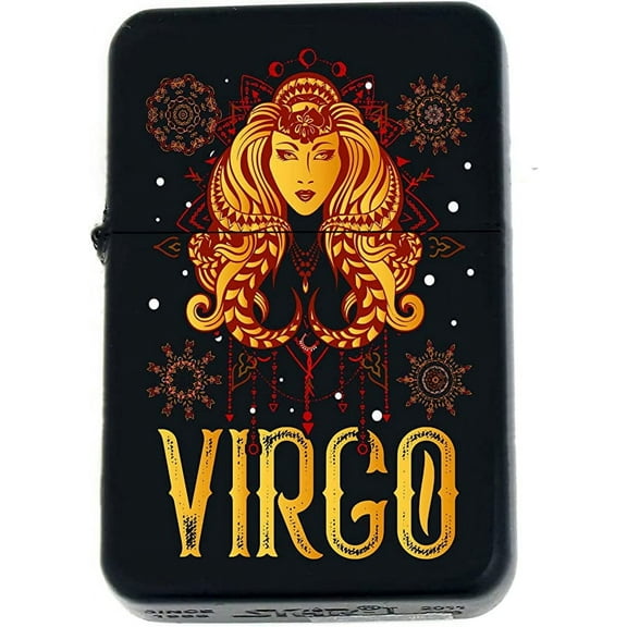 Birthday Zodiac Signs, Horoscope Symbols, Astrology Icons Collection Gifts Infinity Black Matt Windproof Lighters! (Virgo)