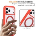 thumbnail image 3 of Allytechgroup iPhone 17 Pro Clear Case with Magnetic Ring Holder, [Compatible with Magsafe] Kickstand Bumper Corner Protective Drop Proof Anit-Scratch Magnetic Cover for Women Men, Red, 3 of 9