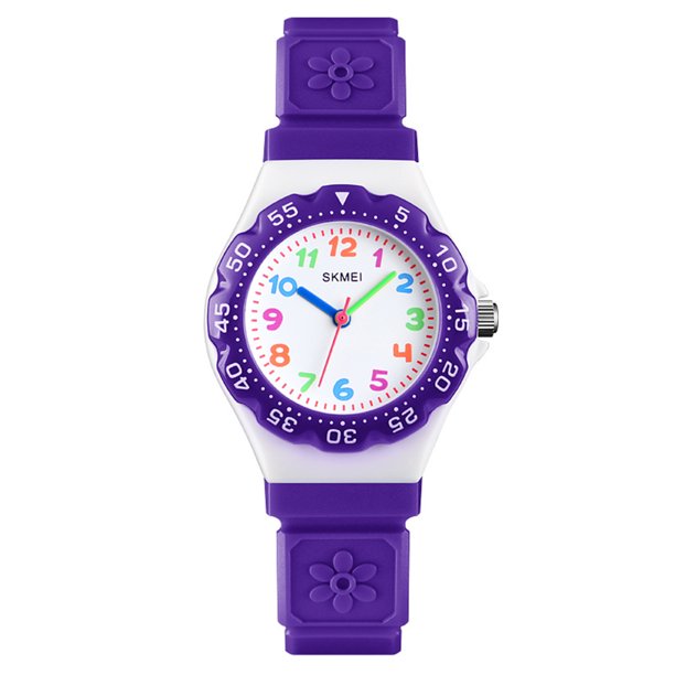 Reloj de cuarzo con esfera redonda para niños, reloj de pulsera impermeable informal deportivo para niños Gilrs, correa ajustable Sweethay EL4553-02