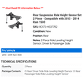 thumbnail image 2 of Rear Suspension Ride Height Sensor Set 2 Piece - Compatible with 2013 - 2014 Ram 1500, 2 of 2