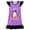 Purple, variant on Girls Halloween Flutter Sleeve Dress, Cute Pumpkin Ghost Bat Print Ruffle Hem A-Line Kids Party Dress for Trick-or-Treat Holiday Daily Outdoor Wear(Purple,5-6 Years)