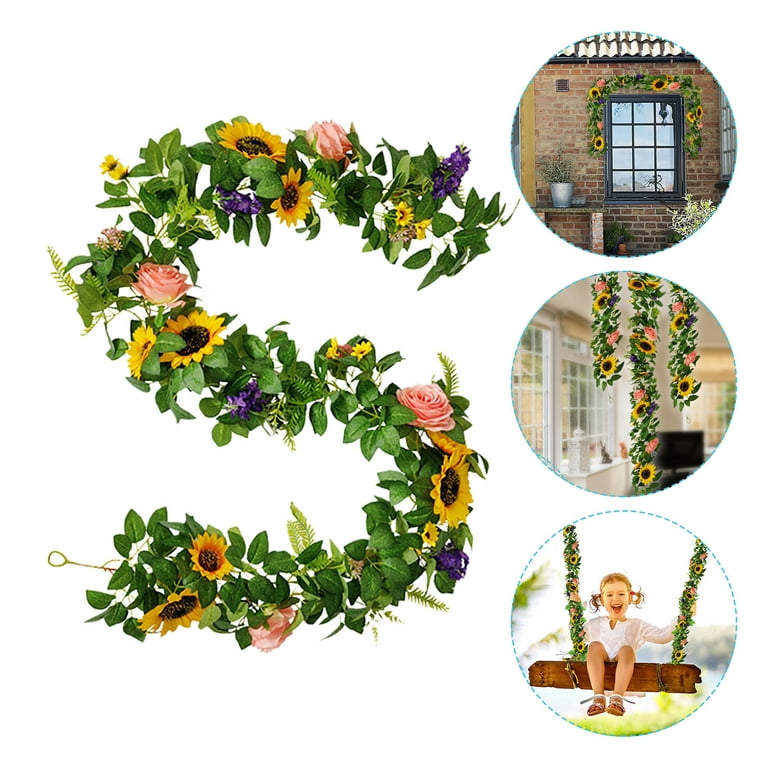 Beautiful colorful wildflower garland perfect for an outdoor