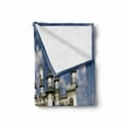 thumbnail image 2 of Fairy Tale Soft Flannel Fleece Throw Blanket, 2 Bald Eagles Fly over the Magnificent Royal Castle Surrounded by Gardens, Cozy Plush for Indoor and Outdoor Use, 70" x 90", Multicolor, by Ambesonne, 2 of 6