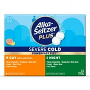 Alka-Seltzer Plus Powerfast Fizz Severe Day + Night Cold Medicine, Effervescent Tablets, 24 Count