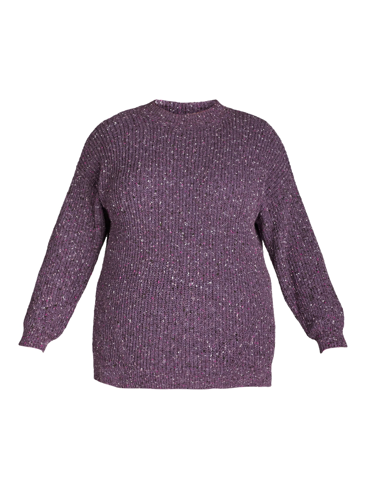 Terra & Sky Women’s Plus Size Mock Neck Chenille Sweater, Sizes 0X-5X