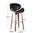 thumbnail image 5 of Mid-century Modern Swivel , 30", Black Upholstery, Walnut Frame 30" Relax Chair, Midnight Black, Finish, 5 of 7