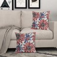 thumbnail image 3 of Navy Blue and Red Pillow Covers 16x16 Set of 2 Retro Sunflower Flowers Print Decorative Throw Pillows Outdoor Modern Art Floral Pillowcase Square Linen Cushion Case for Home Sofa Couch Bed, 3 of 6