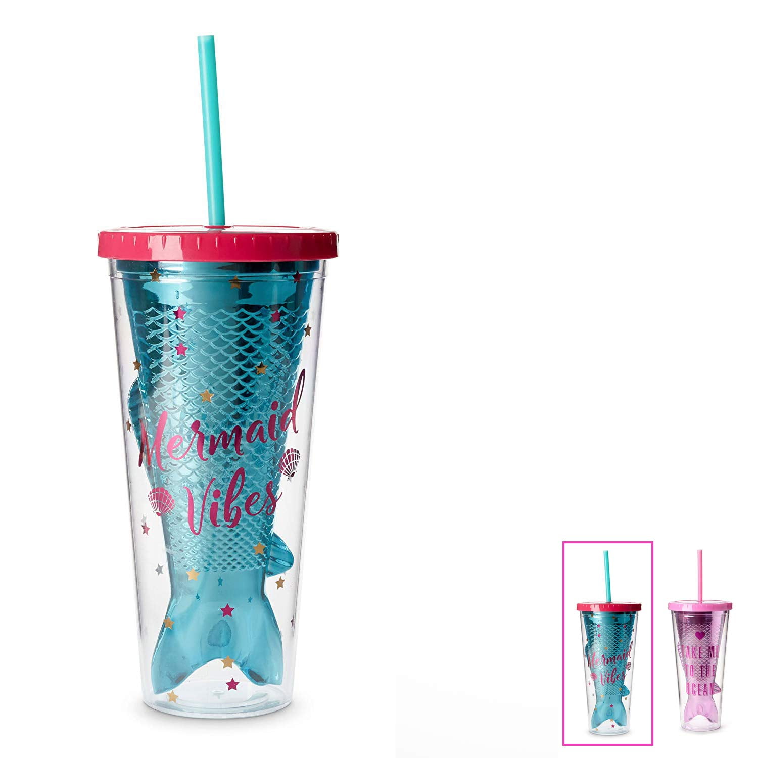 plastic tumbler cups with lid and straw