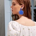 thumbnail image 4 of 2 pares de pendientes de rafia cuelgan pendientes de gota lindos pendientes de moda joyería de playa de verano para mujeres, 4 of 5