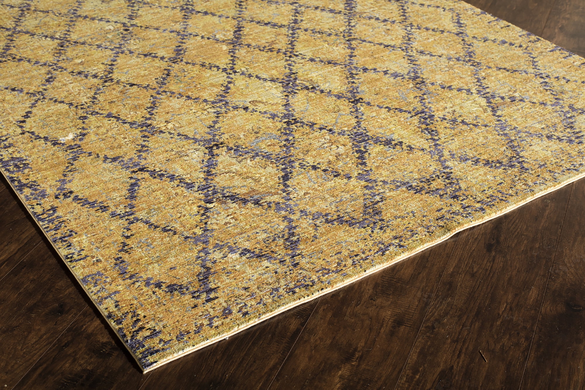 Rugs America Asteria Collection Gold Plum AI200B Transitional Geometric