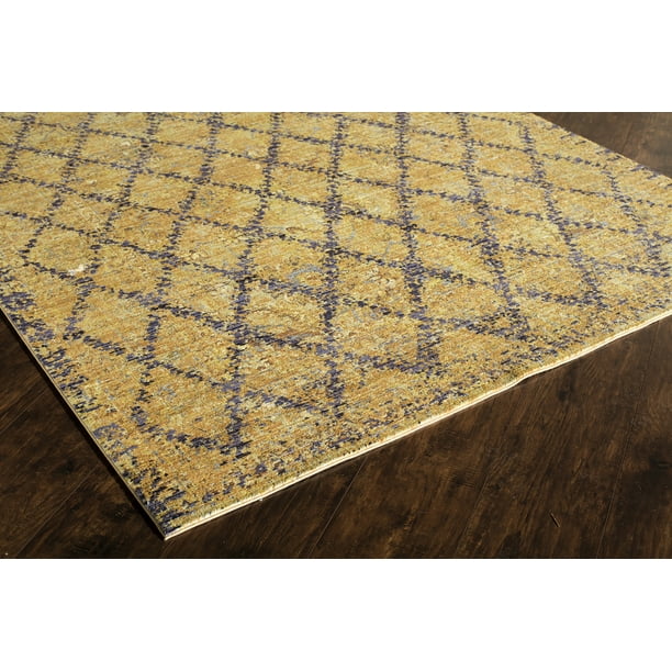 Rugs America Asteria Collection Gold Plum AI200B Transitional Geometric