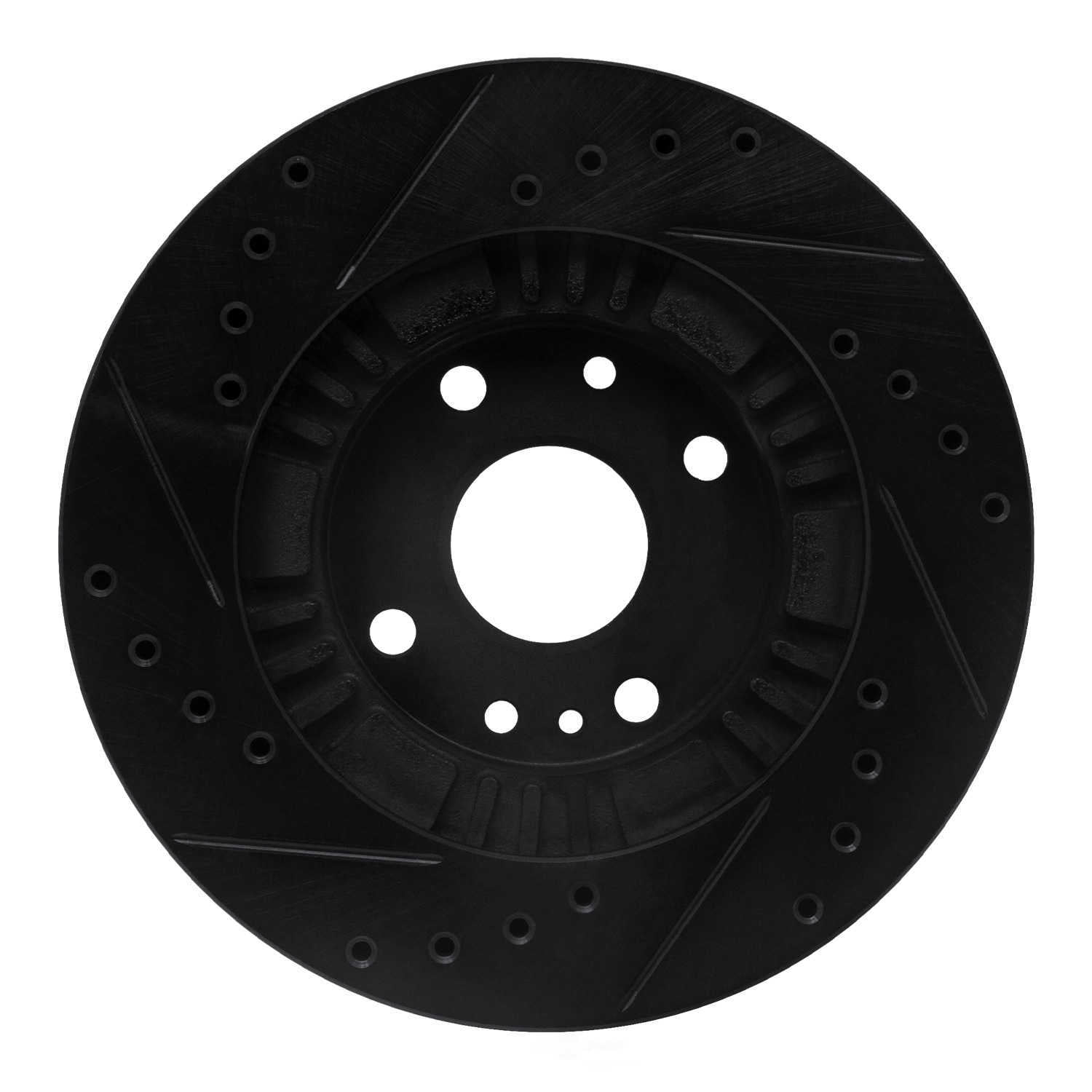 Dynamic Friction Company 633-80034R DFC Brake Rotor - Drilled And Slotted - Black