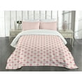 thumbnail image 3 of Ambesonne Fleur De Lis Quilted Bedspread Set 3 Pcs, Pink Lily Flower, Queen Size, Pink Cream, 3 of 5