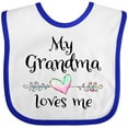 thumbnail image 3 of Inktastic My Grandma Loves Me Heart Grandchild Boys or Girls Baby Bib, 3 of 4