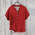thumbnail image 2 of TSADFHJI Chemises pour Hommes Hiver Chemise Décontractée d'Été pour Hommes Blouse Imprimée Manches Courtes Col Rabattu Bouton Mode Chemise Haut L Rouge, 2 of 3