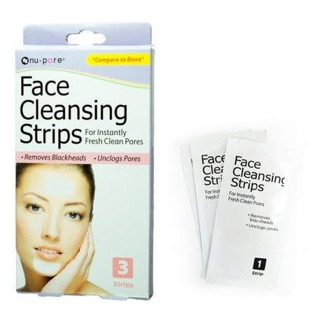 3 Face Cleansing Strips Nu-Pore Blackhead Removal Fresh Clean Pore Cleaner