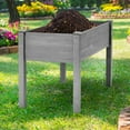 thumbnail image 3 of 48x24x30 Inch Wood Raised Garden Bed, Elevated Planter Box with Legs, Outdoor Plant Stand for Garden Patio Balcony Backyard, 300 LBS Capacity, Grey, 3 of 9