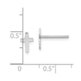 thumbnail image 5 of 925 Sterling Silver Rhodium-plated Polished Cross Post Earrings, 5 of 5