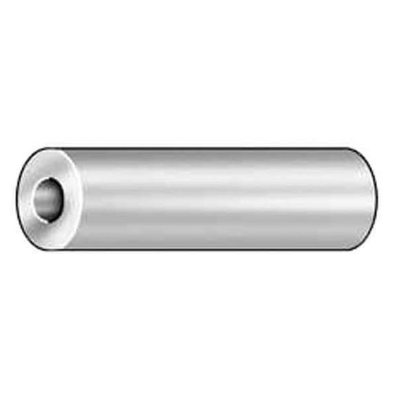 1 pc, Zoro Select Spacer, 1/4 in Screw Size, Plain Aluminum, 3/4 in Overall Lg, 0.252 in Inside Dia