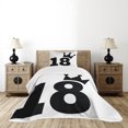 thumbnail image 4 of Ambesonne Cartoon Quilted Bedspread Set 2 Pcs, Jersey Seem Bold 18, Twin Size, Black and White, 4 of 5