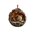 thumbnail image 4 of 3PC Christmas Forest Animal Ornaments Cozy Forest Bear Squirrel Christmas Ornaments, Woodland Creature Figurine, Acrylic Hanging Ornament Home Party Decor Mix, 4 of 9
