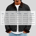thumbnail image 2 of Bosfbaoi Cropped Work Jacket for Men Contrast Corduroy Collar Button Down Casual Coat with Patch Pockets, 2 of 8