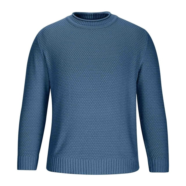 Grrvtrz Chandails pour Hommes Col Rond Chandail Décontracté Manches Longues Tissage Épais Chandail Texturé Mode Automne 2025